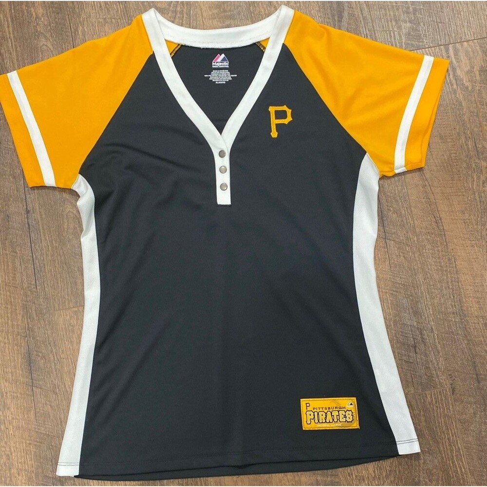 Authentic MLB PITTSBURGH PIRATES MajesticJersey w “P” Logo Women’s XL